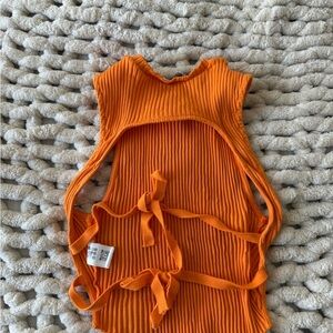 Zara Orange Ribbed Crop Top